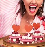 Cake Toppers Hartjes Rood (6st)