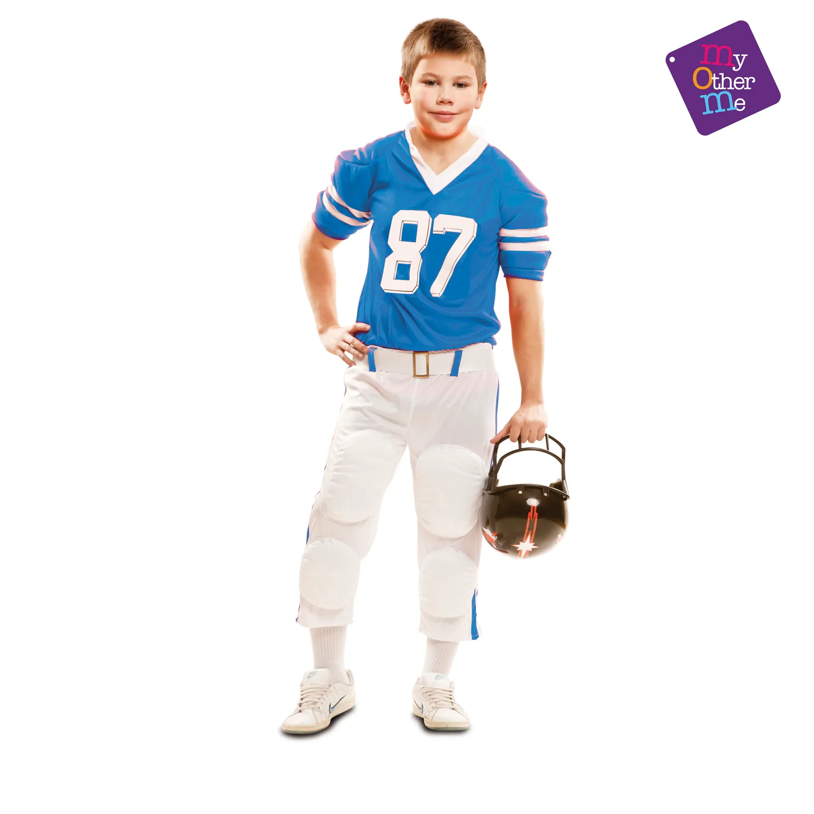 VIVING COSTUMES / JUINSA - Blauw American Football kostuum voor jongens - 140/152 (10-12 jaar) - Kinderkostuums