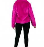 Bontjas neon paars dames