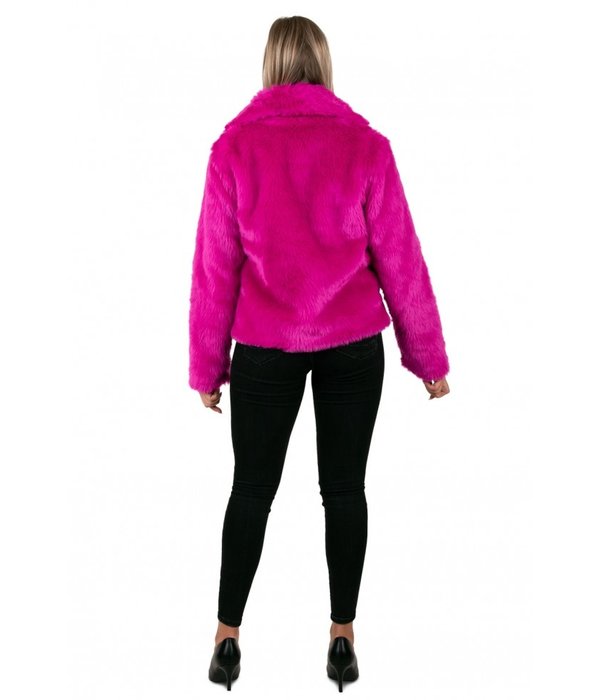 Bontjas neon paars dames