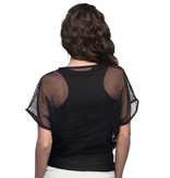 Zwart T-shirt Met Visnet Top