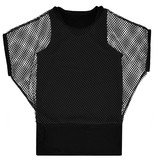 Zwart T-shirt Met Visnet Top