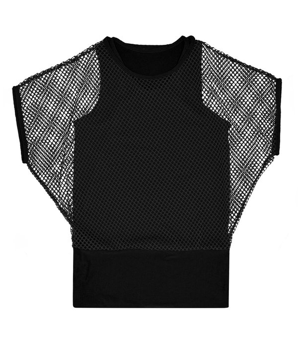Zwart T-shirt Met Visnet Top