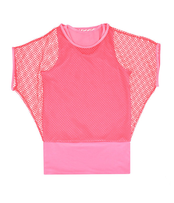 Roze T-shirt Met Visnet Top