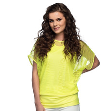 Geel T-shirt Met Visnet Top