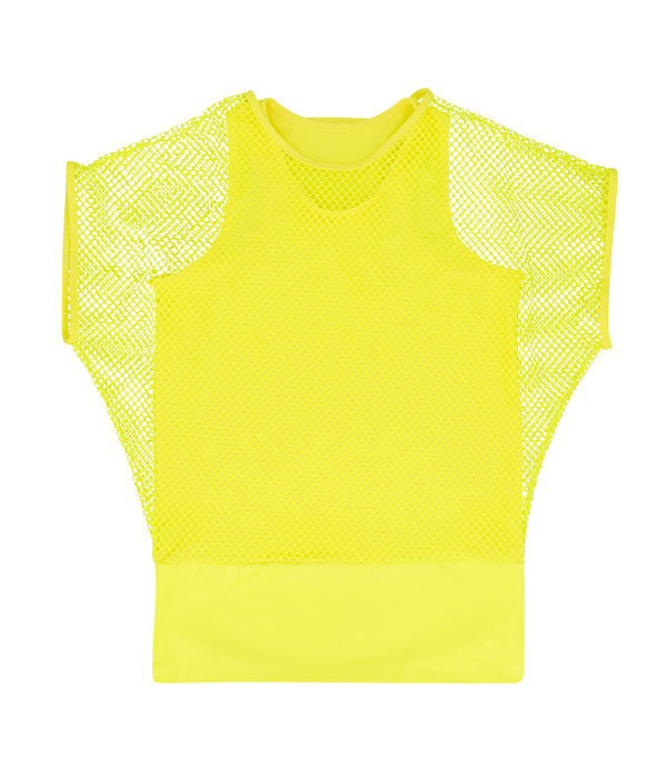 Geel T-shirt Met Visnet Top