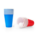 Beer Pong Set Rood/Blauw