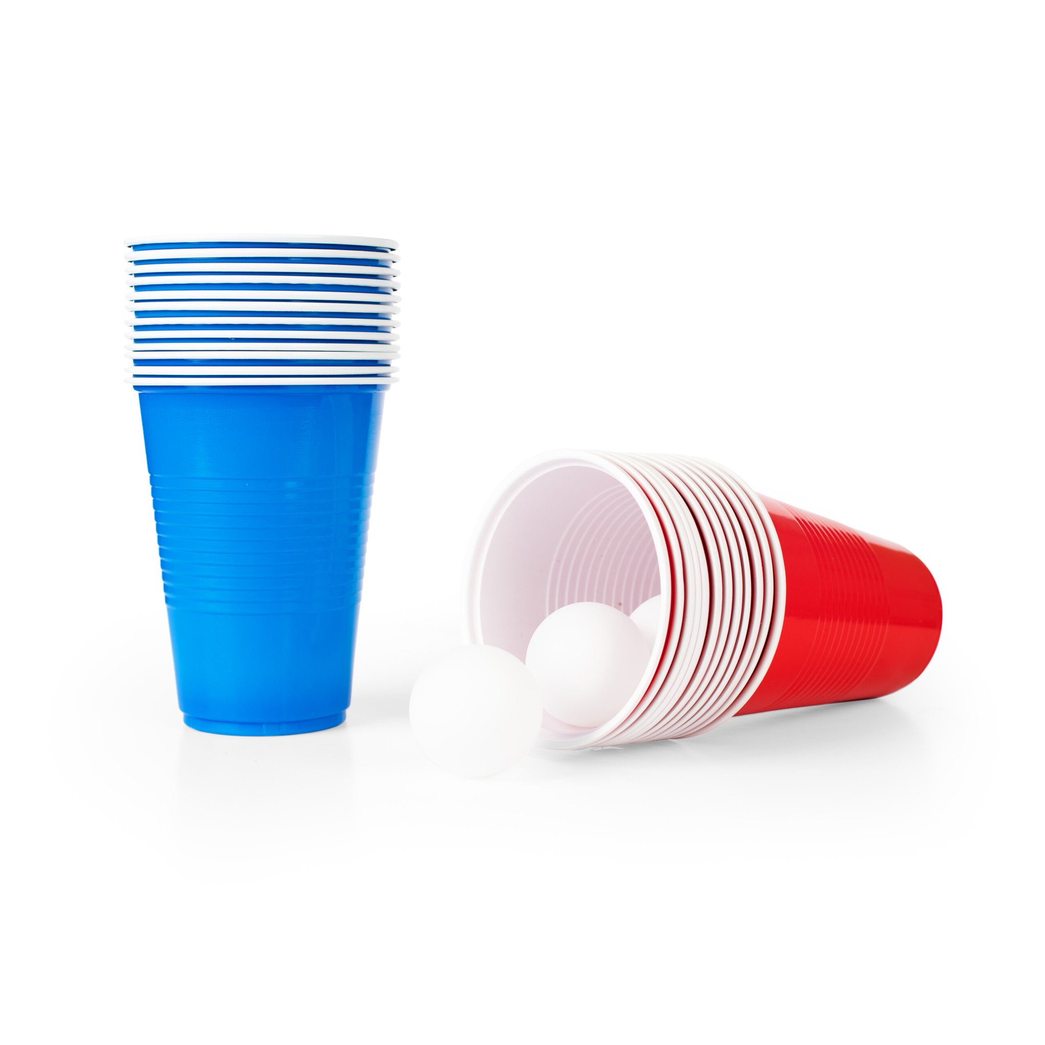 Beer Pong Set Rood-Blauw