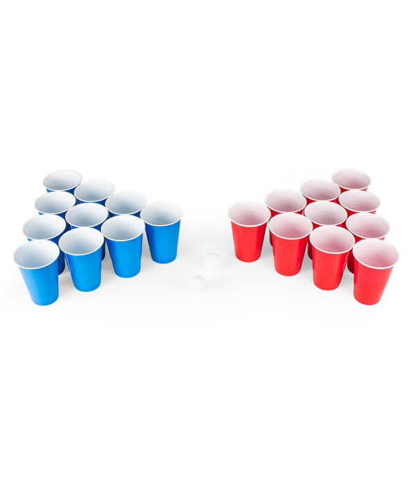 Beer Pong Set Rood/Blauw