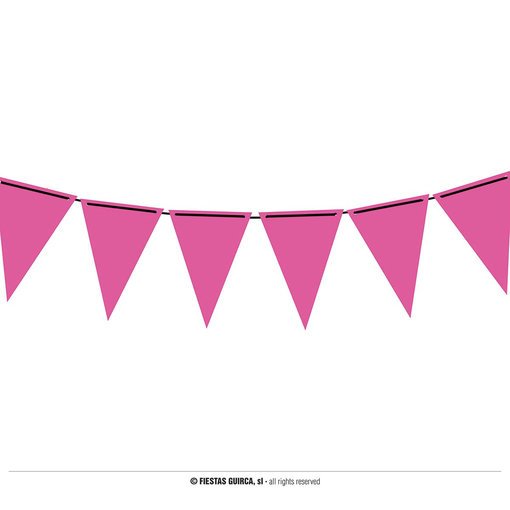 Neon roze vlaggenlijn (3m)