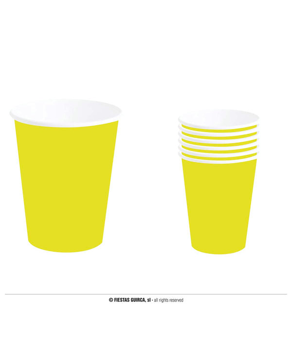 Neon Gele Bekers 240ml (6st)