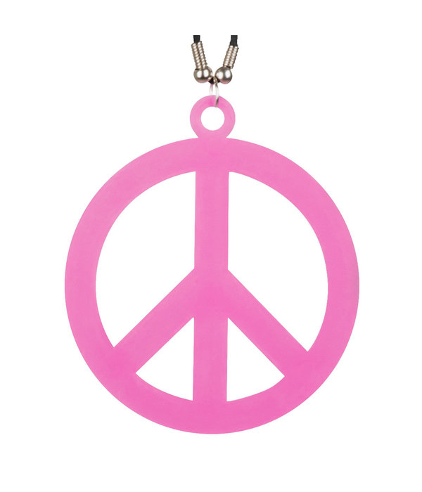 Hippie ketting fluor roze
