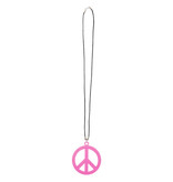 Hippie ketting fluor roze