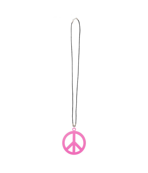 Hippie ketting fluor roze