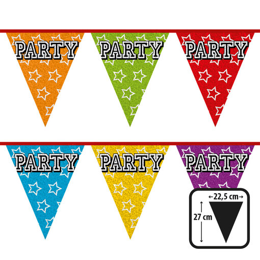 Holografische Vlaggelijn 'Party' (8m)