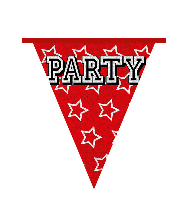 Holografische Vlaggelijn 'Party' (8m)