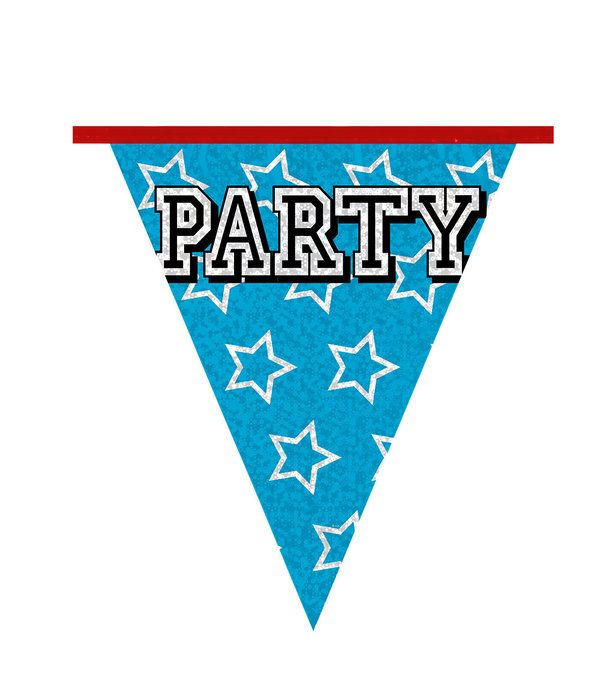 Holografische Vlaggelijn 'Party' (8m)
