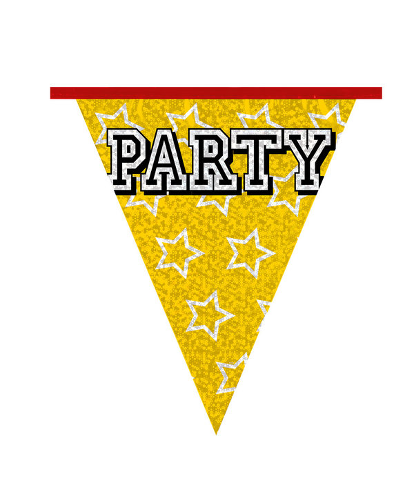 Holografische Vlaggelijn 'Party' (8m)