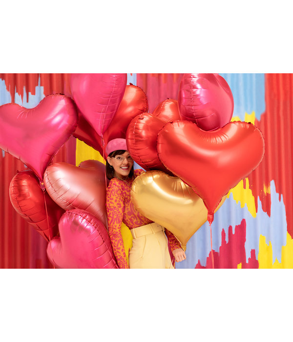 Folieballon Hart Hot Pink Satijn (75x64,5cm)