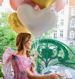 Folieballon Hart Wit Satijn (75x64,5cm)