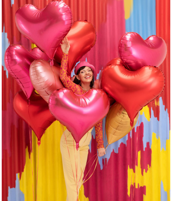 Folieballon Hart Rood Satijn (75x64,5cm)