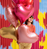 Folieballon Hart Goud Satijn (75x64,5cm)