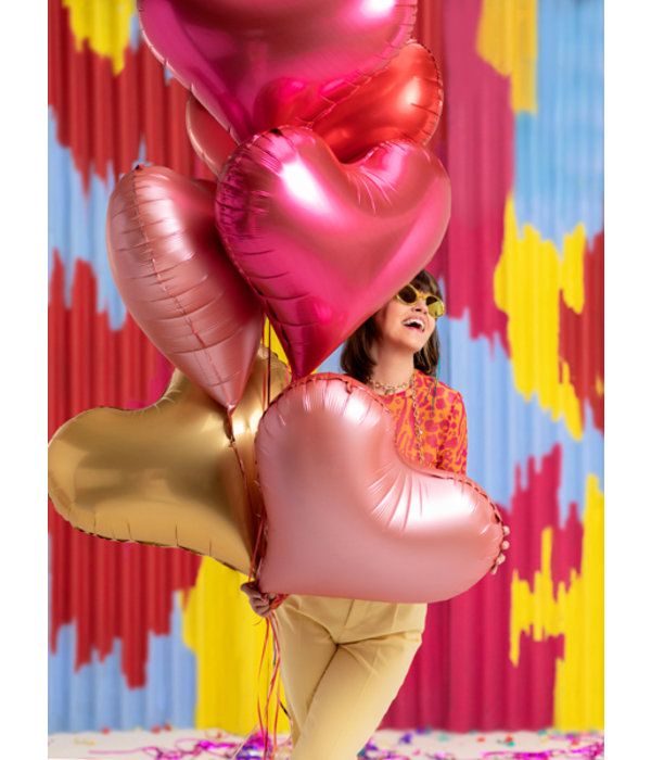 Folieballon Hart Goud Satijn (75x64,5cm)