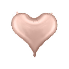 Folieballon Hart Rosé Goud Satijn (75x64,5cm)