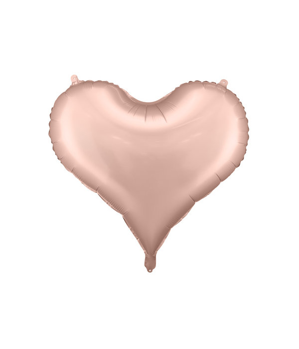 Folieballon Hart Rosé Goud Satijn (75x64,5cm)