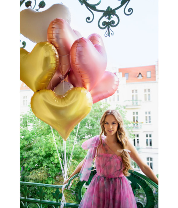 Folieballon Hart Lichtroze Satijn (75x64,5cm)