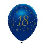 Ballonnen 18 Jaar Navy Blauw/Goud (6st)