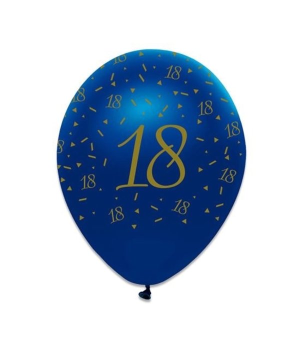 Ballonnen 18 Jaar Navy Blauw/Goud (6st)