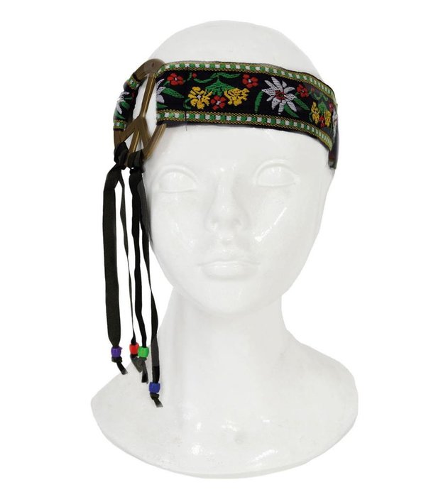Hoofdband Flower Power Met Peace Teken