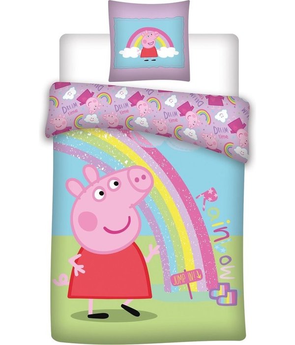 Peppa Pig Rainbow Dekbedovertrek (140x200cm)