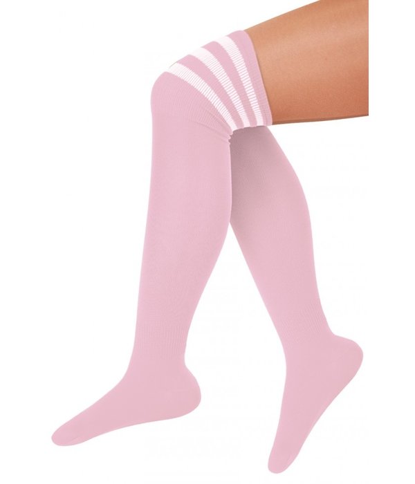 Cheerleader sokken baby roze /wit