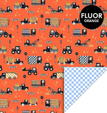 Cadeaupapier Dubbelzijdig Verkeer Oranje/Sky Blue