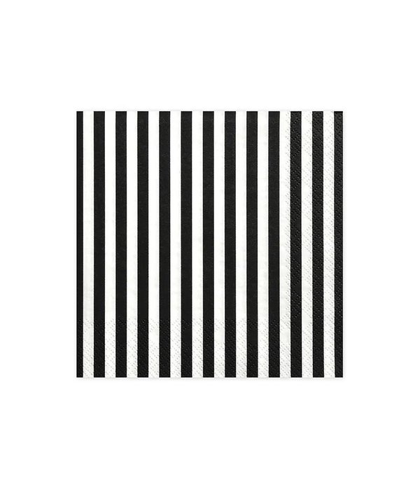 Servetten Zwart/Wit Gestreept (20st)