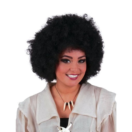 Zwarte Afro Pruik Nina
