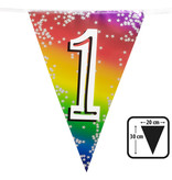 Vlaggenlijn Cijfer 1 Regenboog Met Sterren (6m)