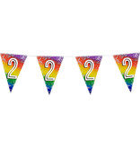 Vlaggenlijn Cijfer 2 Regenboog Met Sterren (6m)