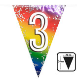 Vlaggenlijn Cijfer 3 Regenboog Met Sterren (6m)