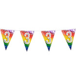 Vlaggenlijn Cijfer 3 Regenboog Met Sterren (6m)