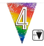 Vlaggenlijn Cijfer 4 Regenboog Met Sterren (6m)