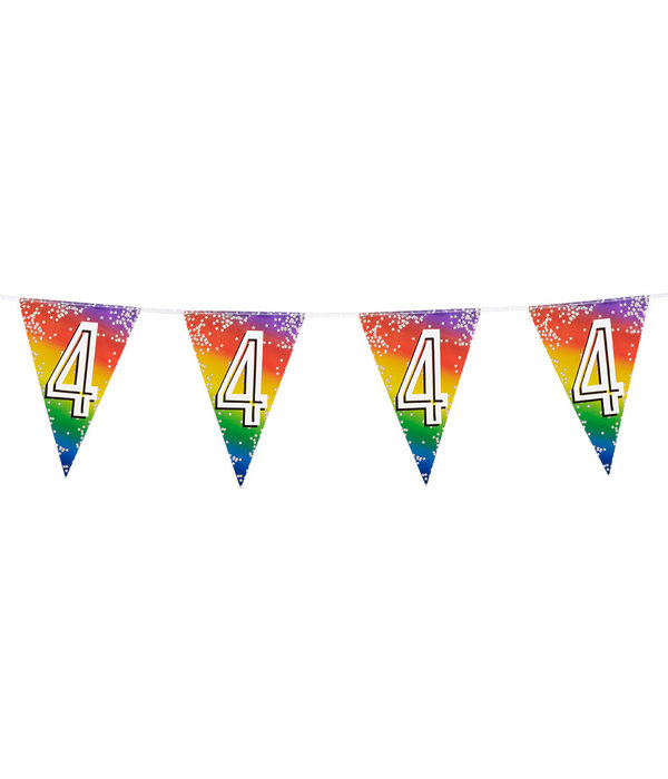 Vlaggenlijn Cijfer 4 Regenboog Met Sterren (6m)