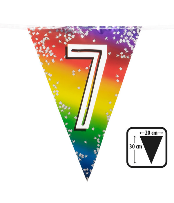 Vlaggenlijn Cijfer 7 Regenboog Met Sterren (6m)