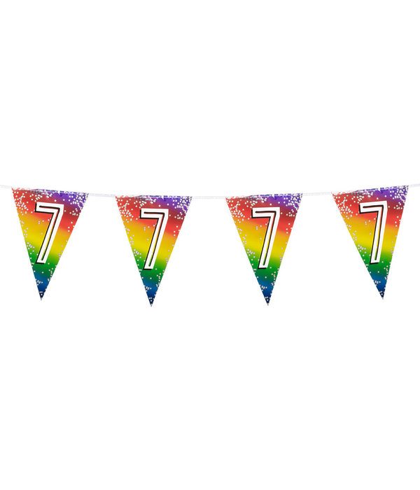 Vlaggenlijn Cijfer 7 Regenboog Met Sterren (6m)
