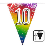 Vlaggenlijn Cijfer 10 Regenboog Met Sterren (6m)