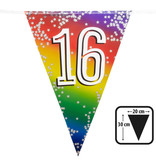 Vlaggenlijn Cijfer 16 Regenboog Met Sterren (6m)