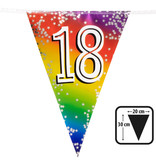 Vlaggenlijn Cijfer 18 Regenboog Met Sterren (6m)