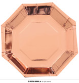 Rosé Gouden Partybordjes 23cm (6st)